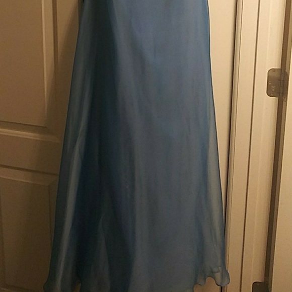 Light Blue Chiffon Crystal Dress - Picture 2 of 2